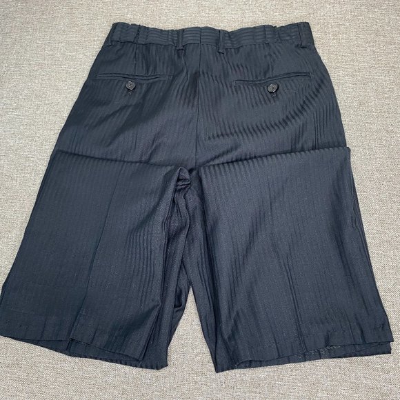 Bocaccio Uomo Pleated Dress Pants Women's 16R Black Pinstriped Business Office - Picture 5 of 13